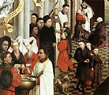 Rogier Paintings - Seven Sacraments Altarpiece left wing [detail 1] by Rogier van der Weyden